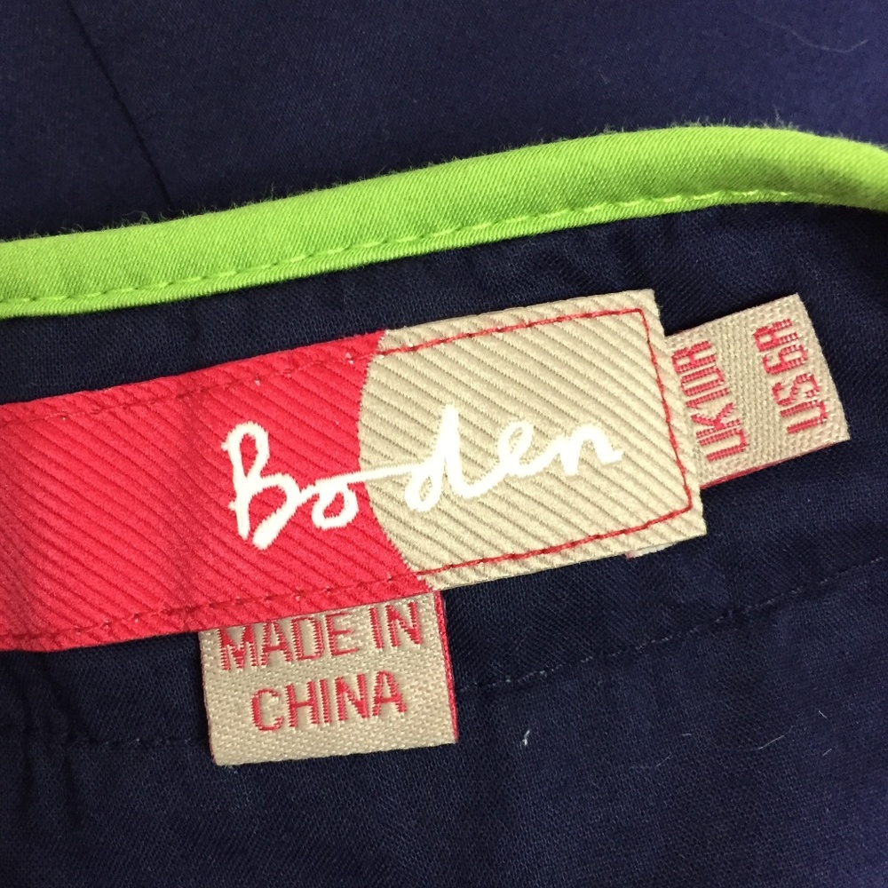 Boden Blue Color Blocked Dress w/Green Trim - Picture 7 of 8